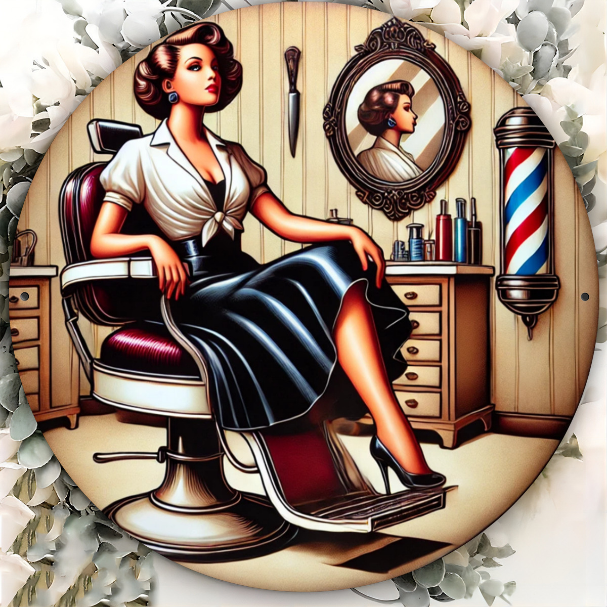 1pc Vintage Barber Shop Metal  - Vintage Collectible Plates ulasan dan harga