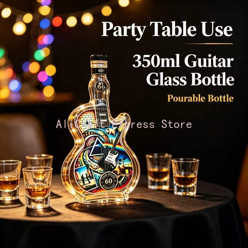Vintage Rock Pattern Guitar Gl - Vintage Collectible Liquor Bottles ulasan dan harga