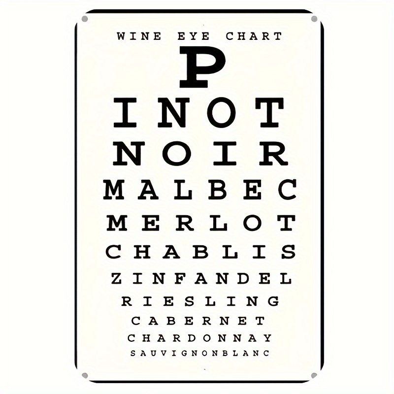 Vintage Wine Eye Chart Metal S - Vintage Collectible Plates ulasan dan harga