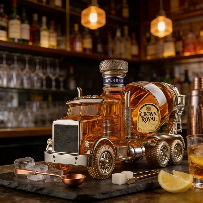 Vintage Truck Design Glass Whi - Vintage Collectible Liquor Bottles ulasan dan harga